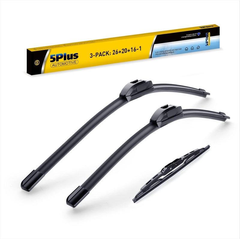 5PLUS 3 Wipers 26"/20"/16" Replacement For Dodge Grand Caravan 2019-2008, 26 Inch+20 Inch Windshield Wiper Blades with 16 Inch Rear Wiper Blade-Original Factory Quality - Image 1
